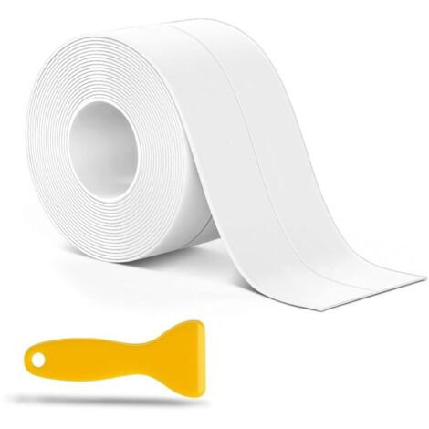 Bande d\'étanchéité auto-adhésive 3.2 m x 5 cm, ruban d\'étanchéité en PVC imperméable pour salle de bain, cuisine, toilettes, Adhésif puissant, étanche