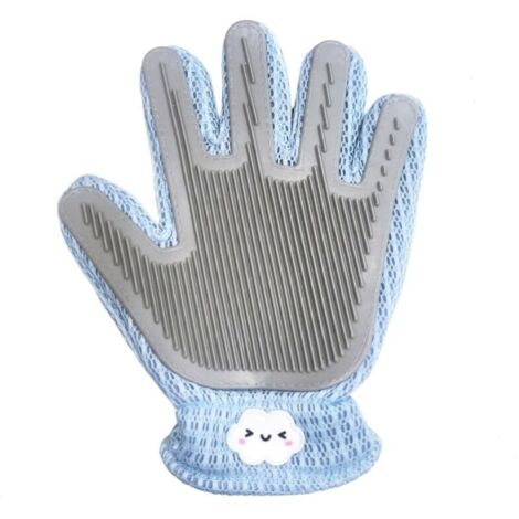 Gant 2 en 1 pour éliminer Les Poils d\'animaux pour Chiens, Gant Outil de Bain et de Massage pour Chiens, Chats, Chevaux et Lapins, 1 Pièce (Bleu) (1/5)