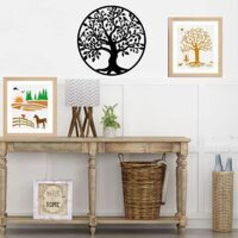 Luccyle Arbre De Vie Art Mural En Métal 30x30cm - Décoration Intérieur Extérieur Maison Jardin