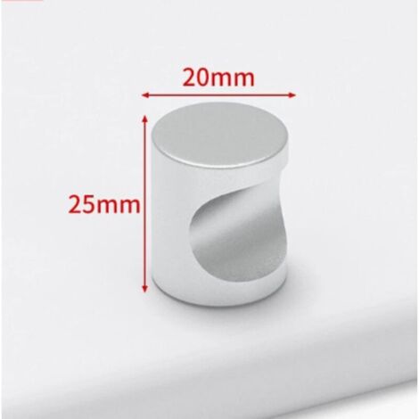 10 Pièces Boutons de Porte, Boutons de Meubles en Argent, Unique Trou Rond Bouton de Tiroir, avec Vis, Poignees de Porte de Cuisine, pour Armoire (1/5)