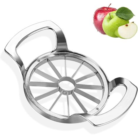 Coupe Pomme, Eplucheur de Pommes 12 Lames, Coupe-Fruits 10 cm avec Acier Inoxydable Idéal pour Les Pommes et Les Poires (Argent)-Fei Yu (1/5)