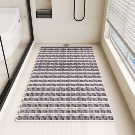 Caillebotis Douche - Tapis de Baignoire Antidérapant - 69x40cm - Accroche Fiable avec Ventouses - Tapis de Bain Antifongique - Séchage Rapide