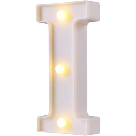 LED Chapiteau Lettre Lumières 26 Alphabet Lettres Lumineuses Signes Parfait pour la Décoration De Bar De Fête De Mariage (Blanc I)-Fei Yu (1/5)