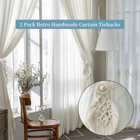 Annickee Lot de 4 Embrasses de Rideaux avec Corde, Attache Rideau Corde Beiges, Embrasse pour Rideaux avec Crochets Adhésifs, Embrasse Rideau avec Crochet en Métal pour Maison, Bureau Annickee Lot de 4 Embrasses de Rideaux avec Corde, Attache Rideau Corde Beiges, Embrasse pour Rideaux avec Crochets Adhésifs, Embrasse Rideau avec Crochet en Métal pour Maison, Bureau