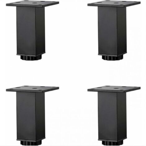 4 Pièces(15cm) Pieds de Meubles en Alliage D'aluminium Réglables en Hauteur,Pieds de Table Basse de Canapé,Pieds D'armoire de Salle de Bain de Lavabo,5-40cm,Noir Mat,avec Vis