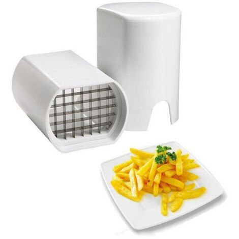 Cuisine Coupe Frite, Coupe Frites Manuel, Coupe Frites Professionnel, Coupe Pomme de Terre pour Frite, Grille Coupe Frite INOX (Blanc) (1/5)