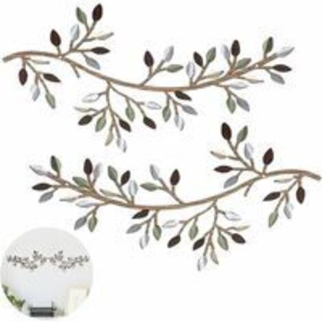 Feuille D\'arbre Décoration Murale En Métal Vigne Branche D\'olivier Feuille Art Mural Artistique 2 Pièces Signe Décoratif Sculpture Murale Robuste Décoration De La Maison Pour Salon Chambre (1/5)