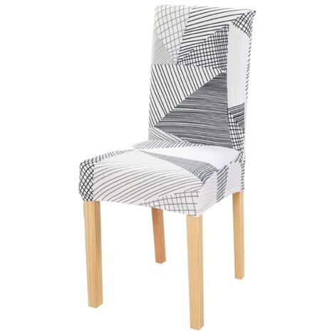Housse de chaise élastique imprimée, 4 pièces, housse de chaise de salle à manger, maison, hôtel, bureau, quatre saisons, moka (1/5)