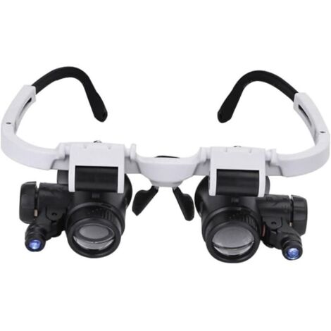 Loupe réglable Tête de Tête de Tête Loupe avec Lumière LED 8 X 15 X 23 X Lunettes Jumelles Loupe Mains Libres Loupe pour Lire, Loupe, Montre et Réparation Électronique