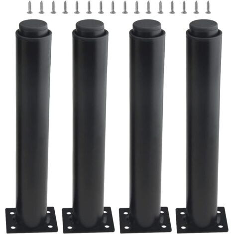 Linghhang – Jeu de 4 pieds de meubles réglables en métal – Acier épaissi – Finition peinture au four – Résistance à la rouille et corrosion – 25-42cm noir (1/5)