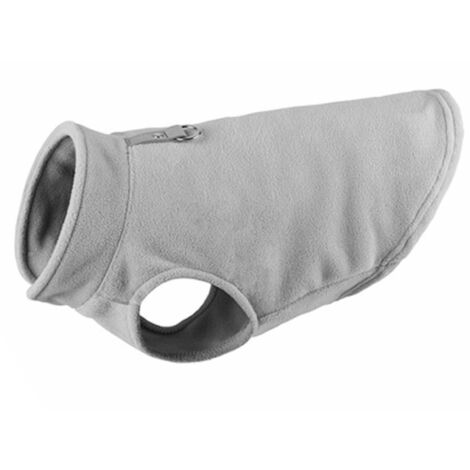 Manteau d'hiver imperméable en polaire pour animaux de compagnie avec boucle de laisse pour chiens de petite et moyenne taille, gris (1/4)
