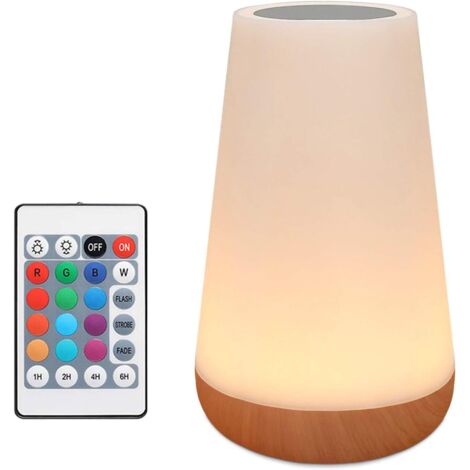 Veilleuse LED avec haut parleur, Lampe de Chevet Tactile Multicolore,Lampe de Table Rechargeable avec Lumière pour Chambre à Coucher, Salle de Bébé et Salon (Blanche Chaude) (Brune 13 Couleurs)-Fei Yu (1/5)