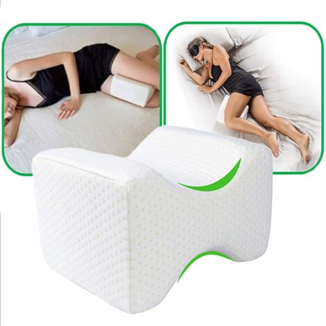 Coussin Jambes, Coussin Orthopédique pour Jambe avec Mousse Mémoire, Oreiller de Soutien du Genou pour Soulagement de la Sciatique, Douleur au Dos, Douleur aux Jambes, Grossesse Knee Pillow-Blanc-Fei (1/5)