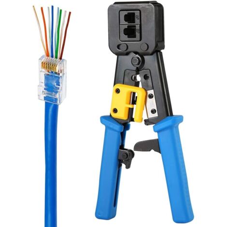 Fei Yu – Pince à sertir RJ45 – Acier haute teneur en carbone – Poignées ergonomiques – Sertissage précis pour câbles Ethernet et téléphoniques (1/5)