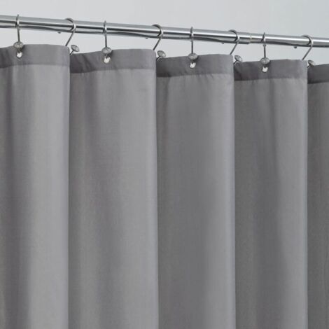 Rideau de Douche en Tissu imperméable, Doux et léger , Lavable en Machine, 180x 200 cm, Gris (1/5)