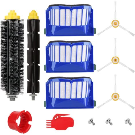 10 Pièces de Rechange compatible pour iRobot Roomba 600 Series 605 610 614 616 620 621 625 630 635 640 650 660 665 670 671 676 680 681 690 695 695 696 697 Brosses Accessoires pour iRobot Roomba Aspira (1/5)