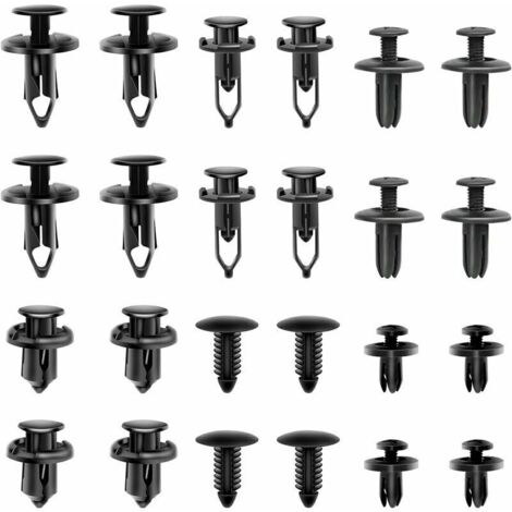 Lot de 190 clips de fixation universels – 6 tailles en plastique anti-vibration – Installation rapide pour garnitures de voiture et panneaux de porte