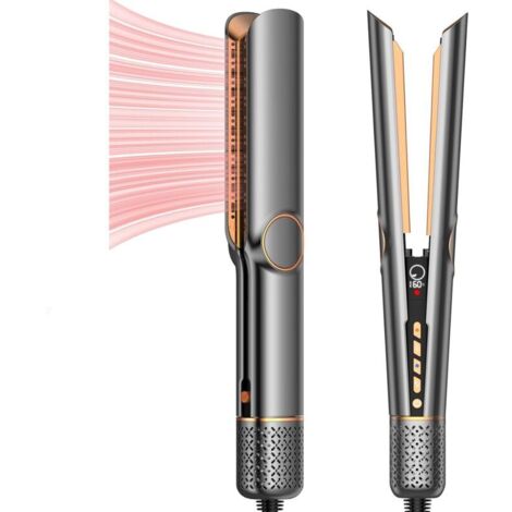 Sèche-Cheveux Lisseur 2 en 1, Lisseur à Air Ionique 200 m/min - Plasma Coiffage Mouillé à Sec, Sans Dommage Thermique, Séchage & Lissage Rapide pour Cheveux Mi-Longs à Longs - 4 Réglages Température