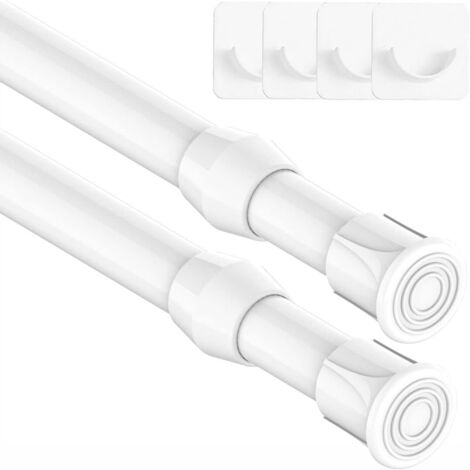 Lot de 2 barres de rideau extensibles sans perçage – Longueur ajustable 30-50 cm – Acier de haute qualité – Installation facile