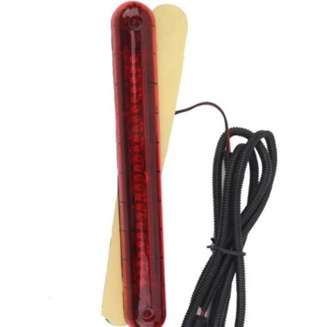 Feu stop LED rouge 24 LED 12V – Feu arrière supplémentaire pour véhicule – Installation facile avec pastilles adhésives – Sécurité routière améliorée