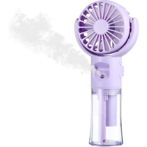 Mini ventilateur brumisateur portable rechargeable – 4 vitesses – Humidificateur intégré – Autonomie 4 à 15 heures – Silencieux et étanche (1/5)