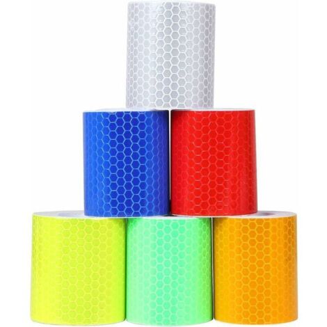 Lot de 6 Ruban Adhésif de Signalisation Ruban Réfléchissant Adhésif, Haute Performance – 50MM x 3M, Idéal pour Signaler Les Zones Dangereuses (1/5)