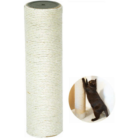 Poteau de remplacement en sisal naturel 40cm – Griffoir pour chat – Base en peluche douce – Remplacement facile pour arbres à chat