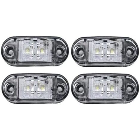 4pcs LED side sign Light 12V / 24V avant et arrière lampe indicateur étanche position sidelight pour caravane, fourgon, camion, remorque, voiture, bateau de bus, Blanc