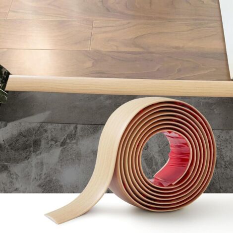 2M Bande de Seuil Barre de Seuil Auto-adhésive PVC Barres de Transition de Seuil Bande de Transition Sol pour Les Espaces Entre les Carreaux,les Sols en Bois, 4cm Grain de Chêne Beige