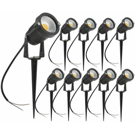Lot de 10 spots LED COB 5W 220V – Aluminium noir moulé sous pression – Indice IP65 pour extérieur – Lumière puissante et orientable