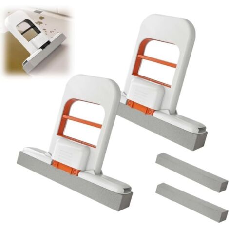 Lot de 2 mini serpillères de bureau pliables - Outil de nettoyage auto-pressant - Mini éponge de nettoyage portable - Système de nettoyage humide et sec (1/5)