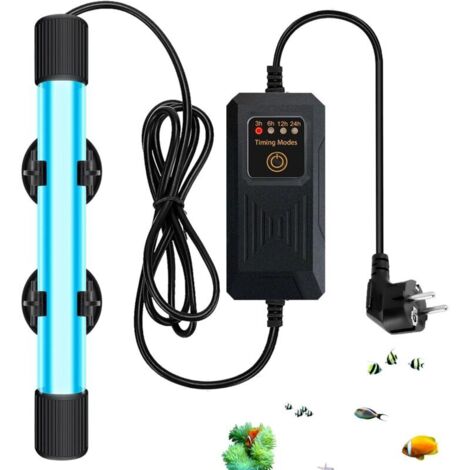 Lampe UV Stérilisateur pour Aquarium, 13W avec Minuterie contre Algues & Bactéries, Étanche, pour Maison & Cuisine