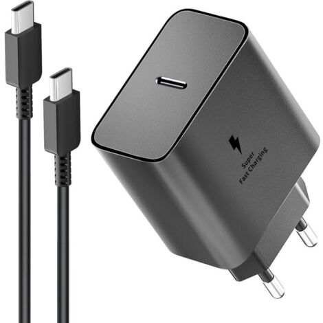 Chargeur 45W Super Charge Rapide pour Samsung Galaxy S25,S24+,S24 Ultra,S23+,S23 Ultra, S22,S21,Note20,A54,A53,Z Fold5,Flip5,Fold4,Tab S8 Ultra,Prise Secteur USB C Adapteur avec 2m Câble USB C