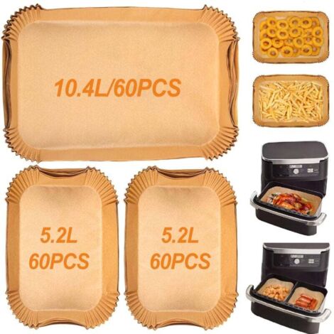 LaBlanc - 180pcs papier cuisson air fryer ninja 10,4l et 5,2 L, Papier Cuisson pour Ninja Foodi Flex Air Fryer AF500EU,Doublure en Papier Jetable Air Fryer Accessoires For Ninja AF500EU