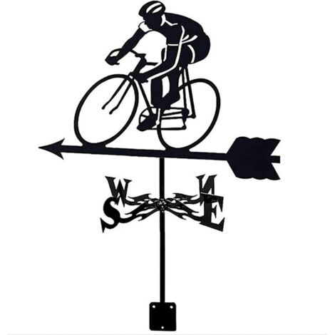 Girouette de jardin en métal – Ornement de vélo – Indicateur de direction du vent durable – Finition antirouille pour extérieur (1/5)