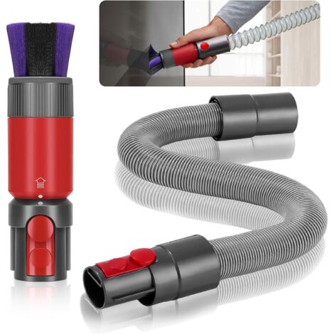 2 Pièces Brosse Anti-Rayures pour Dyson Aspirateur Kit, pour Dyson v7 V8 V10 V11 V15 Accessoires, avec Tuyau D\'extension Flexible, pour Dyson Universel Accessoires Aspirateur (1/4)