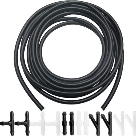 Convient au kit de réparation de tuyau d\'essuie-glace 4M, avec des pièces en T, en Y et en I, adapté aux tuyaux d\'essuie-glace de différents modèles de voitures, peut être connecté à la pompe à eau (1/5)