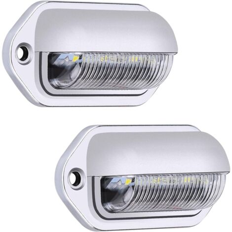 Gotrays – Feux arrière LED étanches 2PCS 12V/24V – 6 SMD blanc – Certification IP65 – Pour camions, remorques, motos et véhicules DC