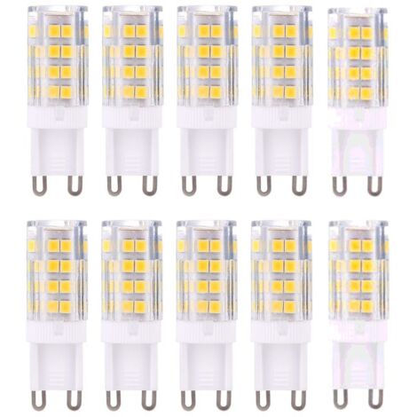 Ampoule LED G9, blanc chaud 3000K G9 équivalent à une ampoule halogène 40W non dimmable, lot de 10