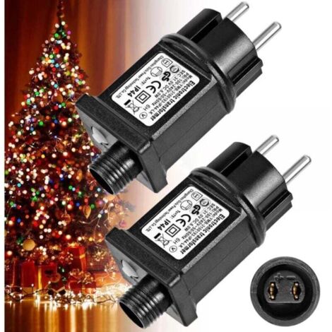 Alovez – Transformateur pour luminaire 31V 6W – Adaptateur basse tension IP44 avec 8 modes et minuterie – Pour guirlandes lumineuses et décorations - LED 2 X (1/4)