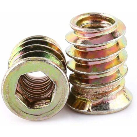 Pack de 30 pièces M6 Écrou hexagonal fileté en alliage de zinc, Écrous d\'Insert en alliage de zinc Assortiment (M615mm) (1/4)