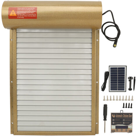 Eosnow – Porte poulailler automatique solaire – Minuterie programmable – En métal et plastique – Pour poules, canards et oies – Résistante à la rouille