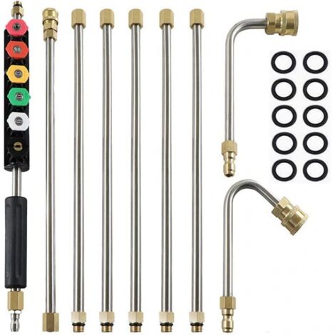 4000PSI Pointes de Lance de Remplacement télescopiques Outils de Nettoyage pour Le Lavage des fenêtres de Toit,Barres d'extension pour nettoyeur haute pression (1/5)