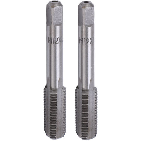 FOREHILL 2Pcs Taraud à Flûte Droite Taraud à Flûte à Main Métrique en Acier Haute Vitesse Outil de Taraudage à Vis Standard M12x1,5