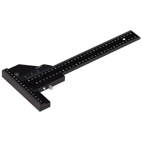 Règle de Traçage Multifonctionnelle pour le Travail du Bois, Règle en forme de T en aluminium, Outil de mesure de 0-280mm (1/5)