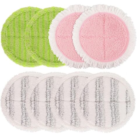 Lot de 8 Tampons de Rechange en Microfibre Compatibles avec Livington Steam Twister, 16cm Tampons de Nettoyage pour vadrouille à vapeur Flottante Mop