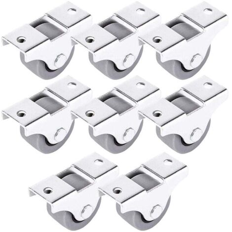 Forehill – Lot de 8 roulettes fixes 25mm – Charge maximale 20kg – Caoutchouc haute qualité – Pour sols durs, parquet et carreaux