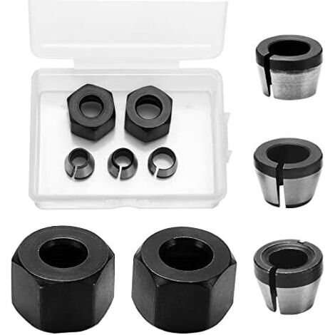 Keyoung – Lot de 3 adaptateurs de collet pour mandrin de fraise 6mm 6.35mm 8mm – Acier HSS résistant à l'usure – Pour machines de gravure et défonceuses (1/5)