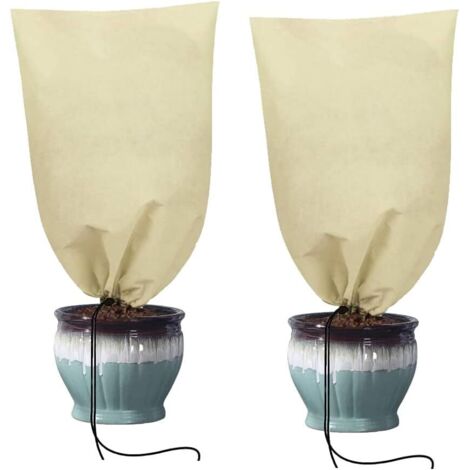 Voile d Hivernage, 2pcs Voile d'Hivernage, Housses de Protection pour Plantes, avec Cordon de Serrage Voile d'hivernage, Peut être Froid, Résistant aux Intempéries, Chaud, Réutilisable(80 120cm) (1/5)