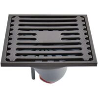 Scarico a pavimento per esterni in acciaio inox quadrato per doccia da bagno, scarico a sifone antiodore con coperchio del filtro rimovibile - 10 10 cm